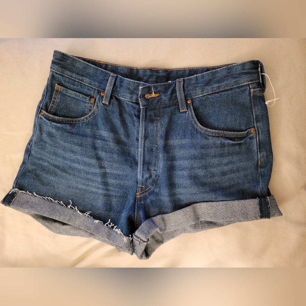 & Denim size 10 high-waisted shorts